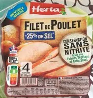 Mängden socker i Filet de poulet  -25% de sel
