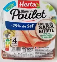 Mängden socker i Blanc de poulet sans nitrite -25% de sel