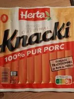 Mängden socker i Knacki 100% pur porc