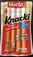 Mängden socker i Knacki -25% de sel x4