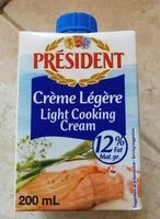 Mängden socker i President Light Cooking Cream