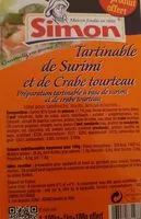 Mängden socker i Tartinable de surimi et de crabe tourteau