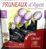Mängden socker i Pruneaux d'Agen mi-cuits pasteurisés