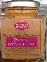 Mängden socker i Moutarde d'Orléans au Piment d'Espelette