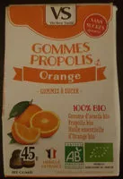 Mängden socker i Gommes Propolis Orange Sans Sucre Bio - 45 G - Vecteur Santé