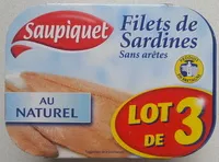 Mängden socker i Filets de sardines sans arêtes au naturel