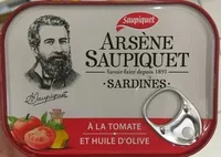Mängden socker i Arsène Saupiquet Sardines à la tomate et huile d'olive
