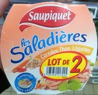 Mängden socker i Les Saladières - céréales, thon, légumes (lot de 2)