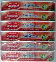 Mängden socker i Filets de Maquereaux (Sauce Tomate et Basilic) Lot de 6