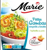Mängden socker i Petites gambas compotée de tomates Tagliatelles au pesto