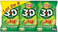 Mängden socker i Lay's 3D's Bugles goût fromage lot de 6 x 85 g