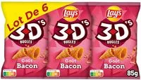 Mängden socker i Lay's 3D's Bugles goût bacon lot de 6 x 85 g