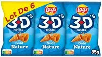 Mängden socker i Lay's 3D's Bugles goût nature lot de 6 x 85 g