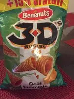 Mängden socker i Lay's 3D's Bugles goût fromage 2 x 85 g + 15% offert