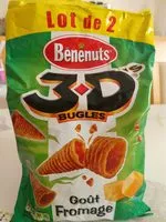 Mängden socker i Chips 3D's Bugles goût fromage lot de 2