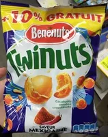 Mängden socker i Bénénuts Twinuts saveur mexicaine 2 x 150 g +10% offert