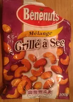 Mängden socker i Bénénuts Trio de noix grillées à sec