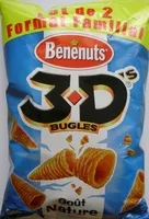 Mängden socker i 3D's Bugles, Goût Nature (Lot de 2 Format Familial)