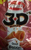 Mängden socker i Lay's 3D's Bugles goût bacon format familial