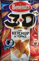 Mängden socker i 3D Bugles goût ketchup de l'espace