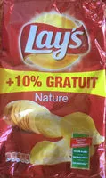 Mängden socker i Lay's Chips Nature 300 g + 10% offert