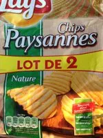 Mängden socker i Lay's Recette paysanne nature lot de 2 x 150 g