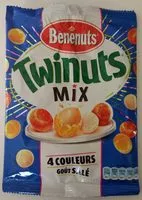 Mängden socker i Twinuts Mix - Cacahuètes enrobées de biscuit aromatisé