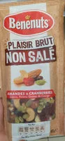 Mängden socker i Bénénuts Plaisir brut Amandes & cranberries cajous, raisins, graines de courge