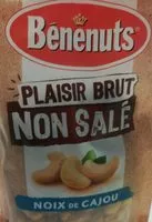 Mängden socker i Bénénuts Plaisir brut Noix de cajou