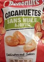 Mängden socker i Cacahuètes sans huile ajoutée