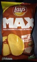 Mängden socker i Lay's Max saveur sauce burger à l'américaine