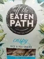 Mängden socker i Off the Eaten Path Crispy rice & pea snacks sea salt