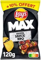 Mängden socker i Lay's Max saveur sauce BBQ 120 g + 10% offert