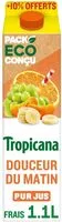 Mängden socker i Tropicana Pure premium douceur du matin 1 L + 10% offerts