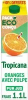 Mängden socker i Tropicana Pure premium oranges pressées avec pulpe 1 L +10% offerts