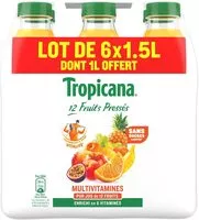 Mängden socker i Tropicana Multivitamines lot de 6 x 1,5 L dont 1 L offert
