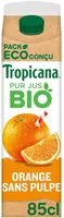 Mängden socker i Tropicana Bio Pur jus orange sans pulpe 85 cl