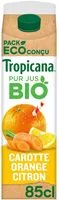 Mängden socker i Tropicana Bio Pur jus carotte orange citron 85 cl