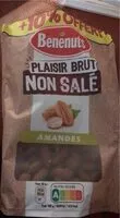 Mängden socker i Bénénuts Plaisir Brut Amandes +10% offert 159,5 g