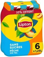 Mängden socker i Lipton Ice Tea saveur pêche sans sucres 6 x 1,25 L dont 10% offert