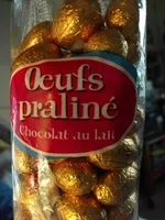 Mängden socker i Œufs praliné chocolat au lait
