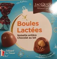Mängden socker i Jacquot Milk Chocolate Ball With Hazel Nut Size 153 G.