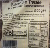 Mängden socker i Brioche tressée tranches épaisses