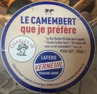 Mängden socker i Verneuil Fromage que je prefere Camembert Charles Vll