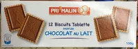 Mängden socker i 12 Biscuits Tablette parfum Chocolat au Lait