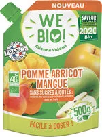 Mängden socker i Purée Pomme Abricot Mangue BIO Sans Sucres Ajoutés