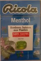Mängden socker i Bonbon suisses aux plantes