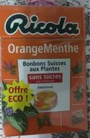 Mängden socker i Ricola orange menthe