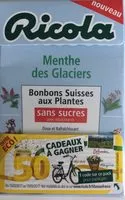 Mängden socker i Ricola menthe des glaciers sans sucres 50g offre éco 50 ans