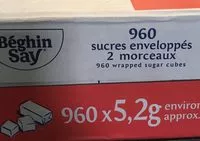 Mängden socker i 5KG Environ 960 Rations 2 Morceaux Sucre Beghin Say